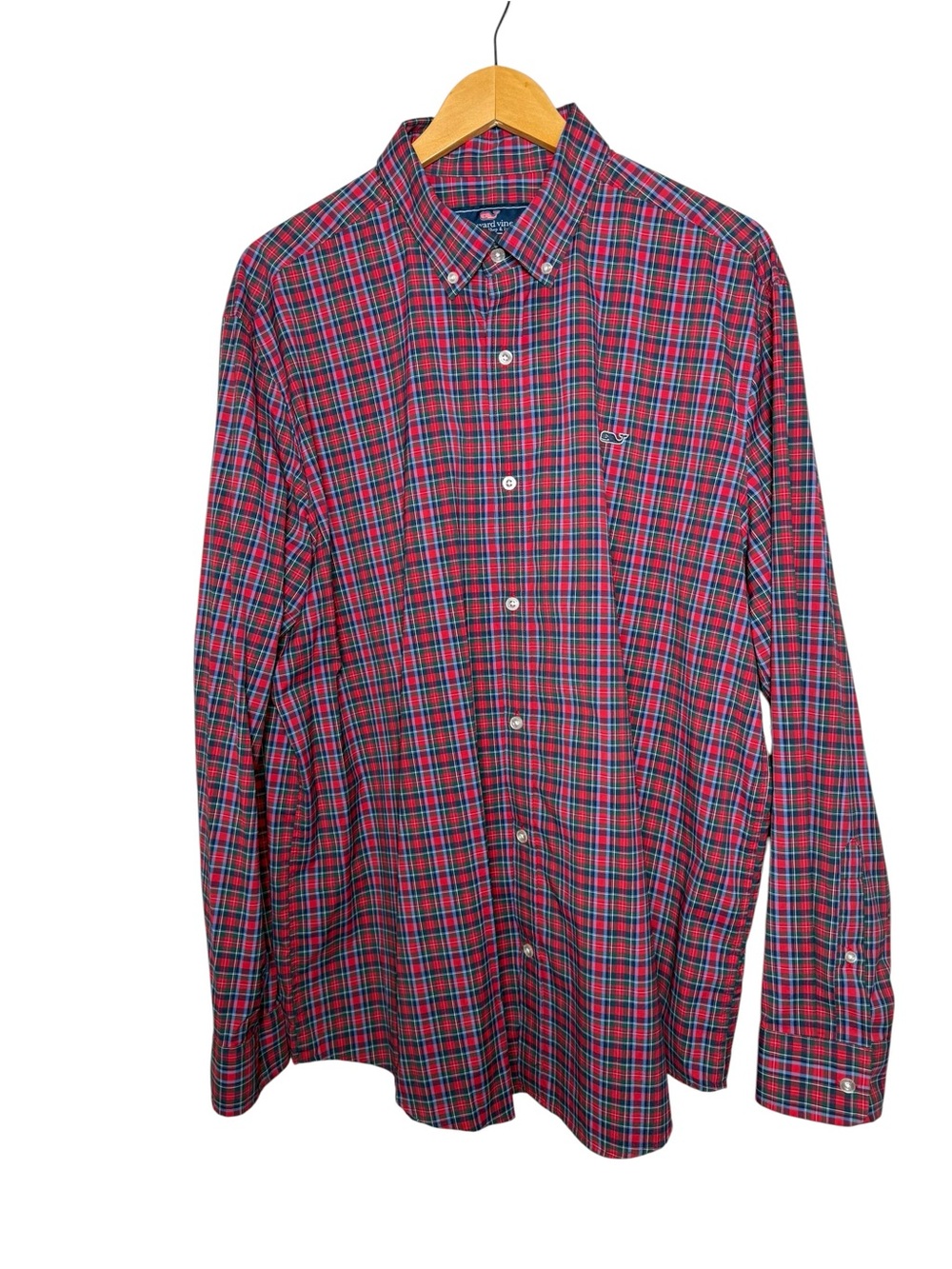 Vineyard Vines Plaid Whale Shirt Mens XL